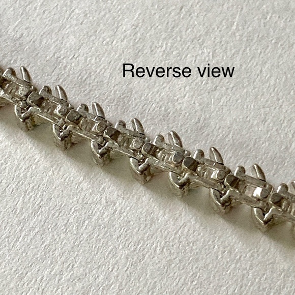 Pastel Crystals Tennis Bracelet, silver vintage - Picture 5 of 8